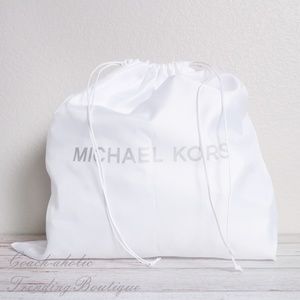 NWT Michael Kors White Satin Drawstring Dust bag